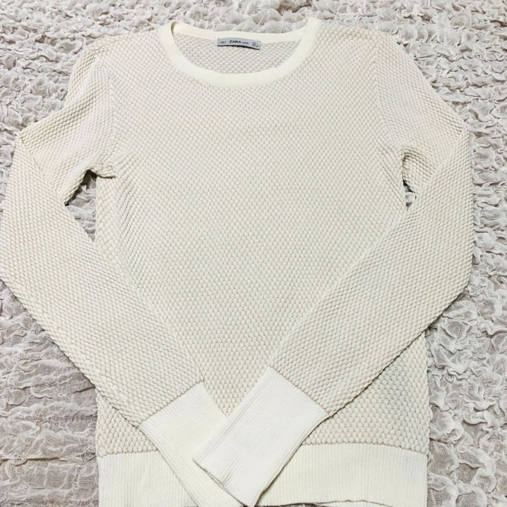 ZARA KNIT, off white long sleeve sweater